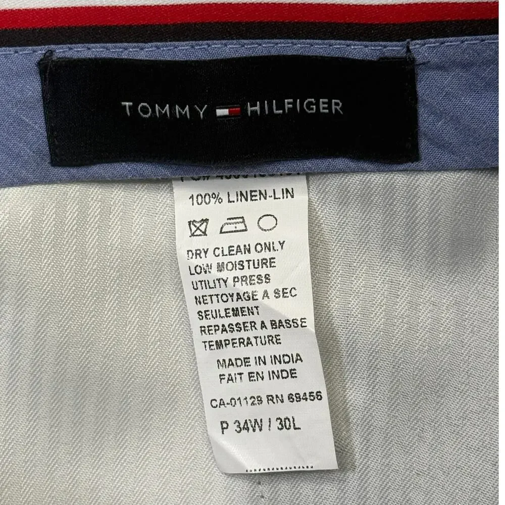 Tommy Hilfiger Modern Fit Linen Men's Suit Pants Sage, 34x30 $125